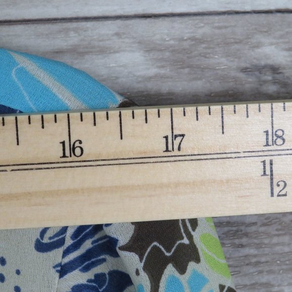 Classic Elements*Women's 3/4 Sleeve Button Down V-Neck Blouse Size 14 Multicolor - Picture 5 of 8